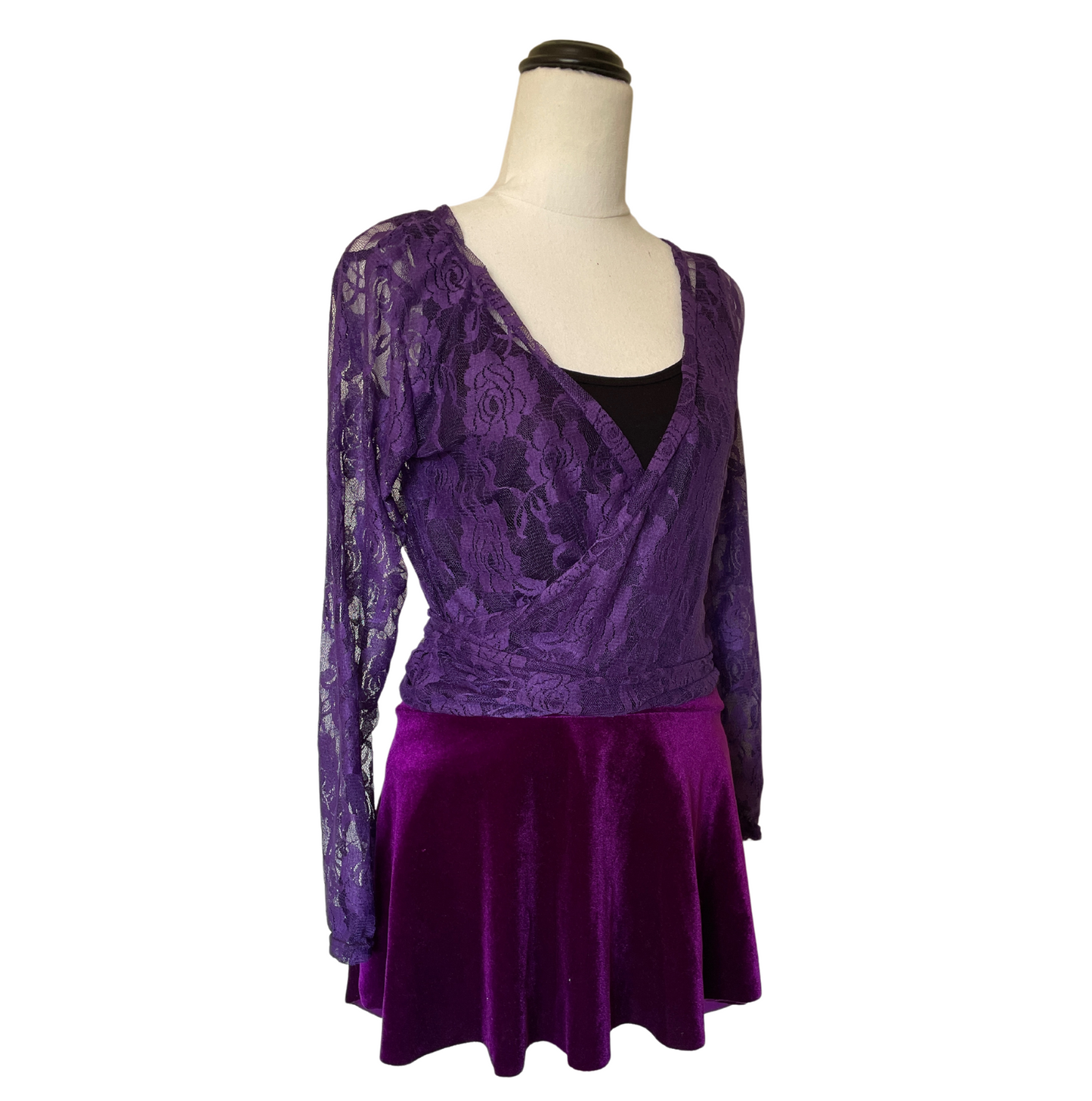 Purple Lace Ballerina Wrap Top