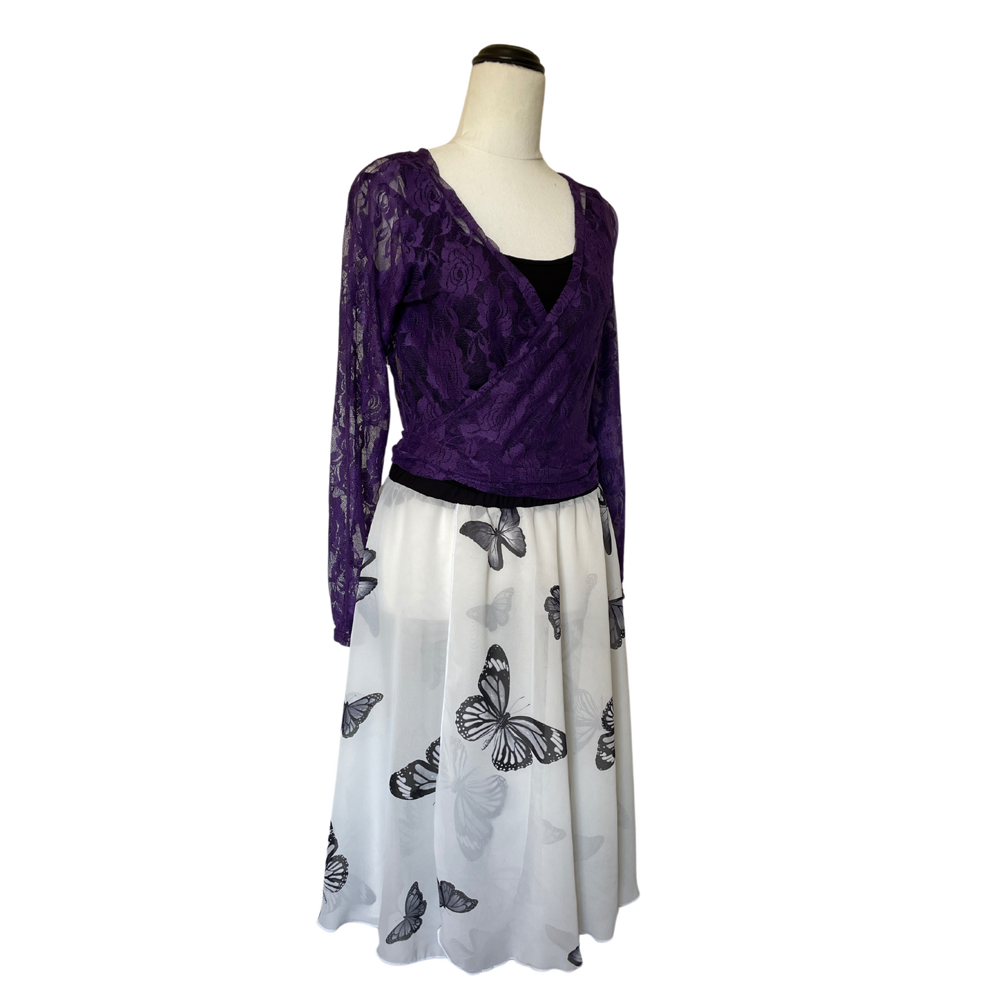 Purple Lace Ballerina Wrap Top