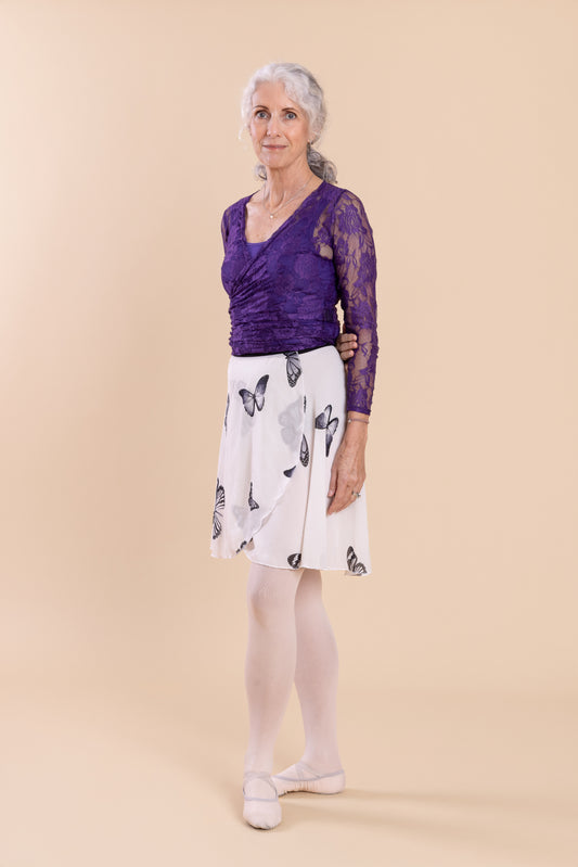 Purple Lace Ballerina Wrap Top