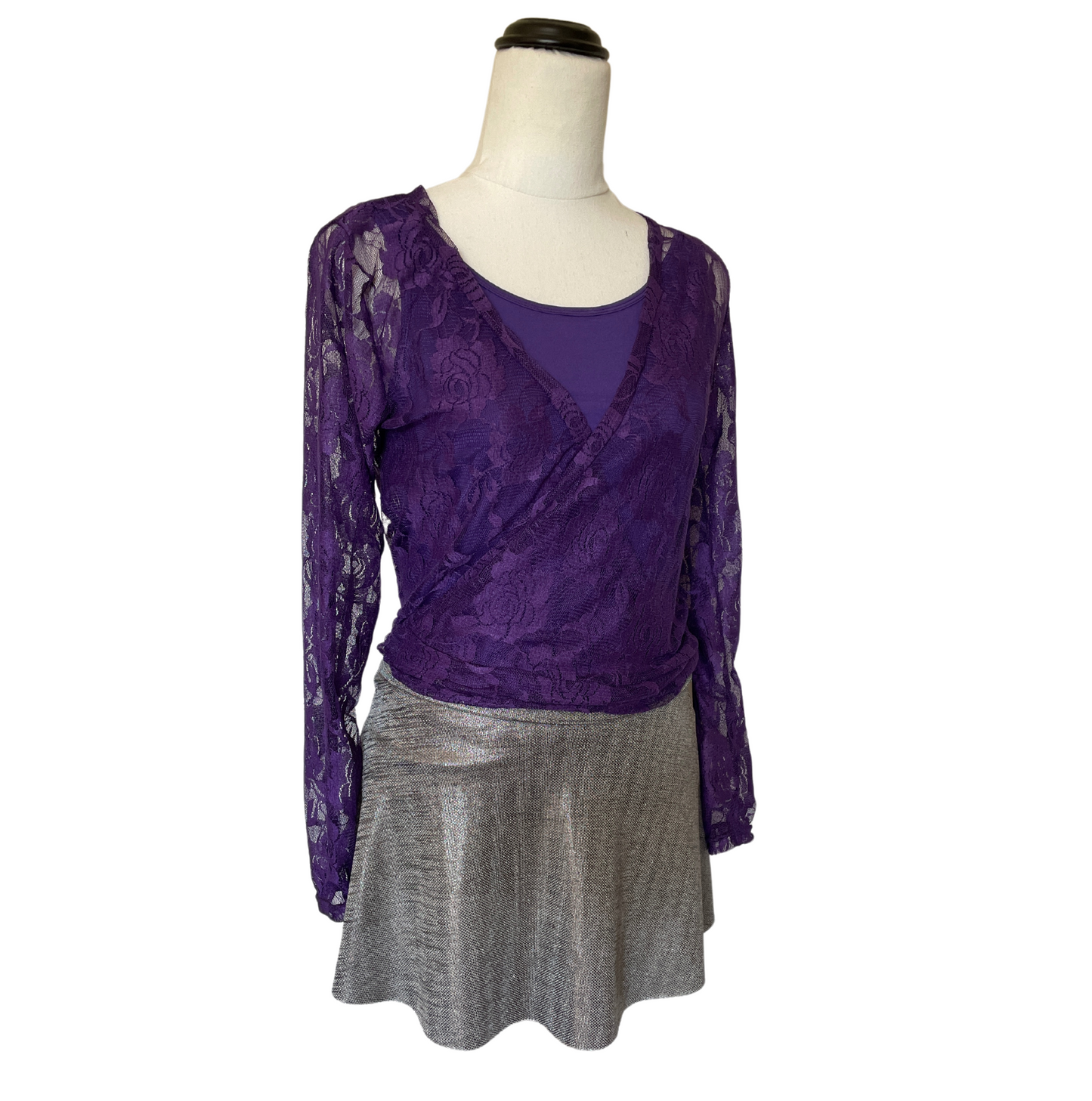 Purple Lace Ballerina Wrap Top