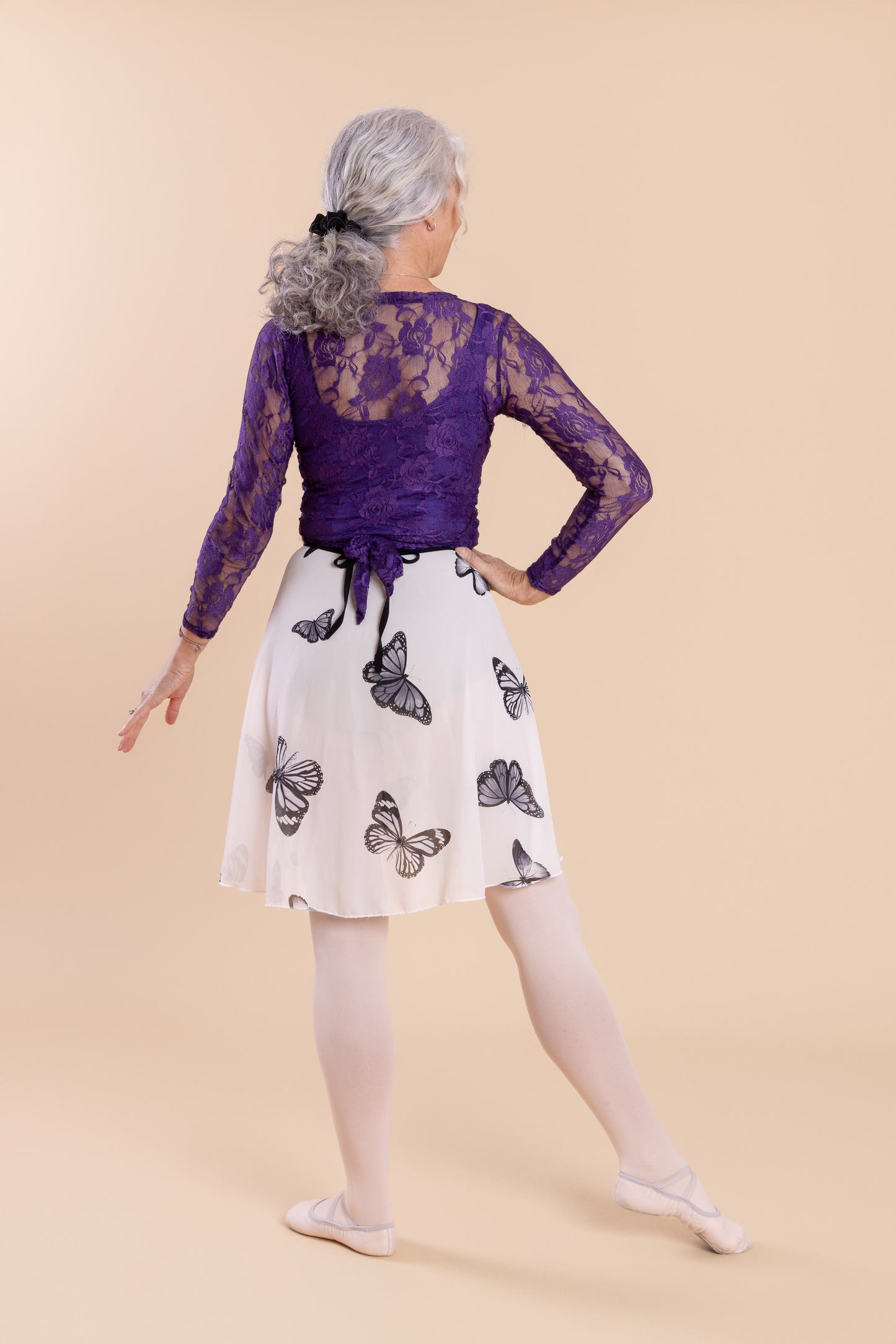 Purple Lace Ballerina Wrap Top