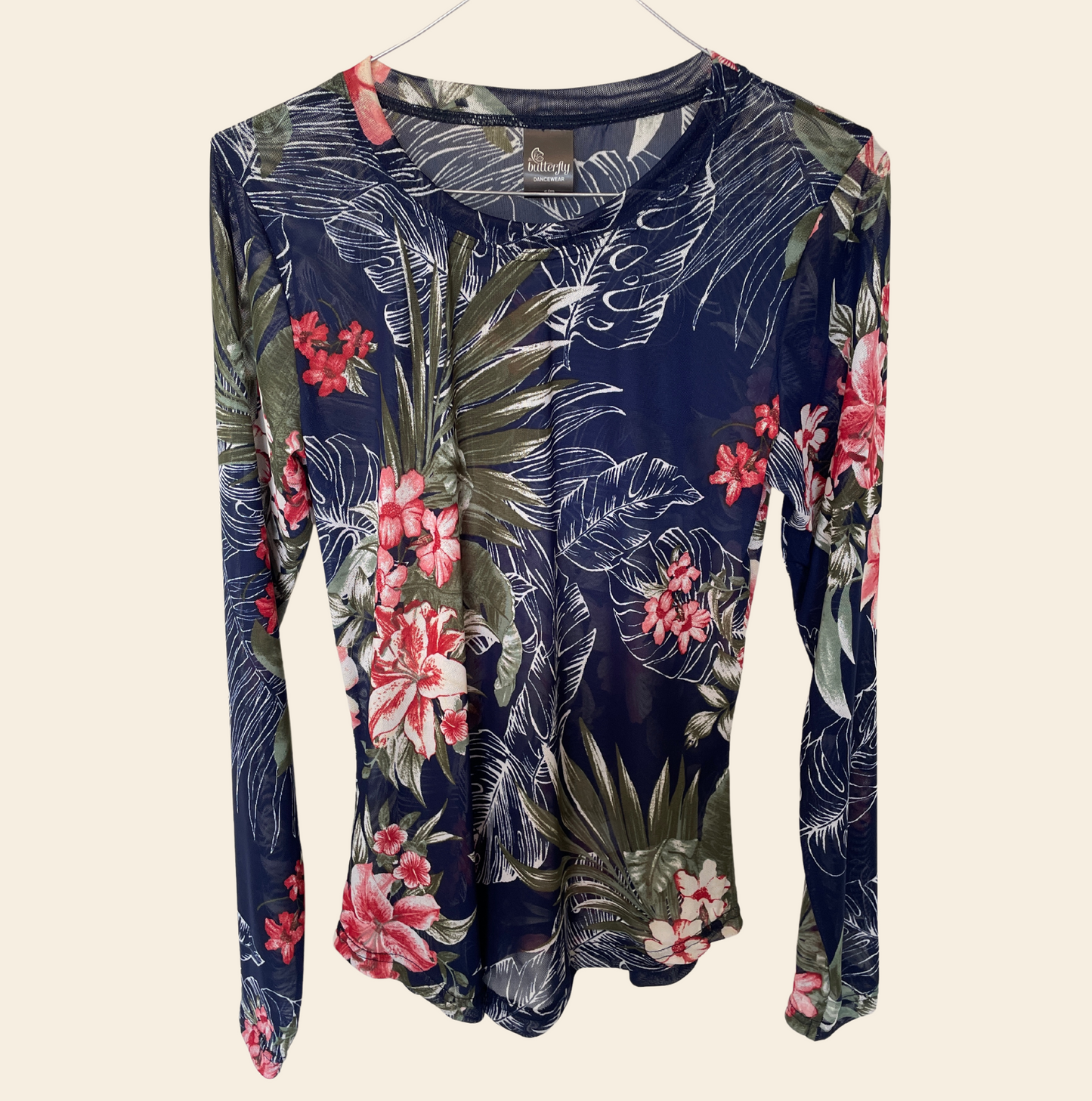 Mesh Stretch Long Sleeved Tee Oasis Blooms